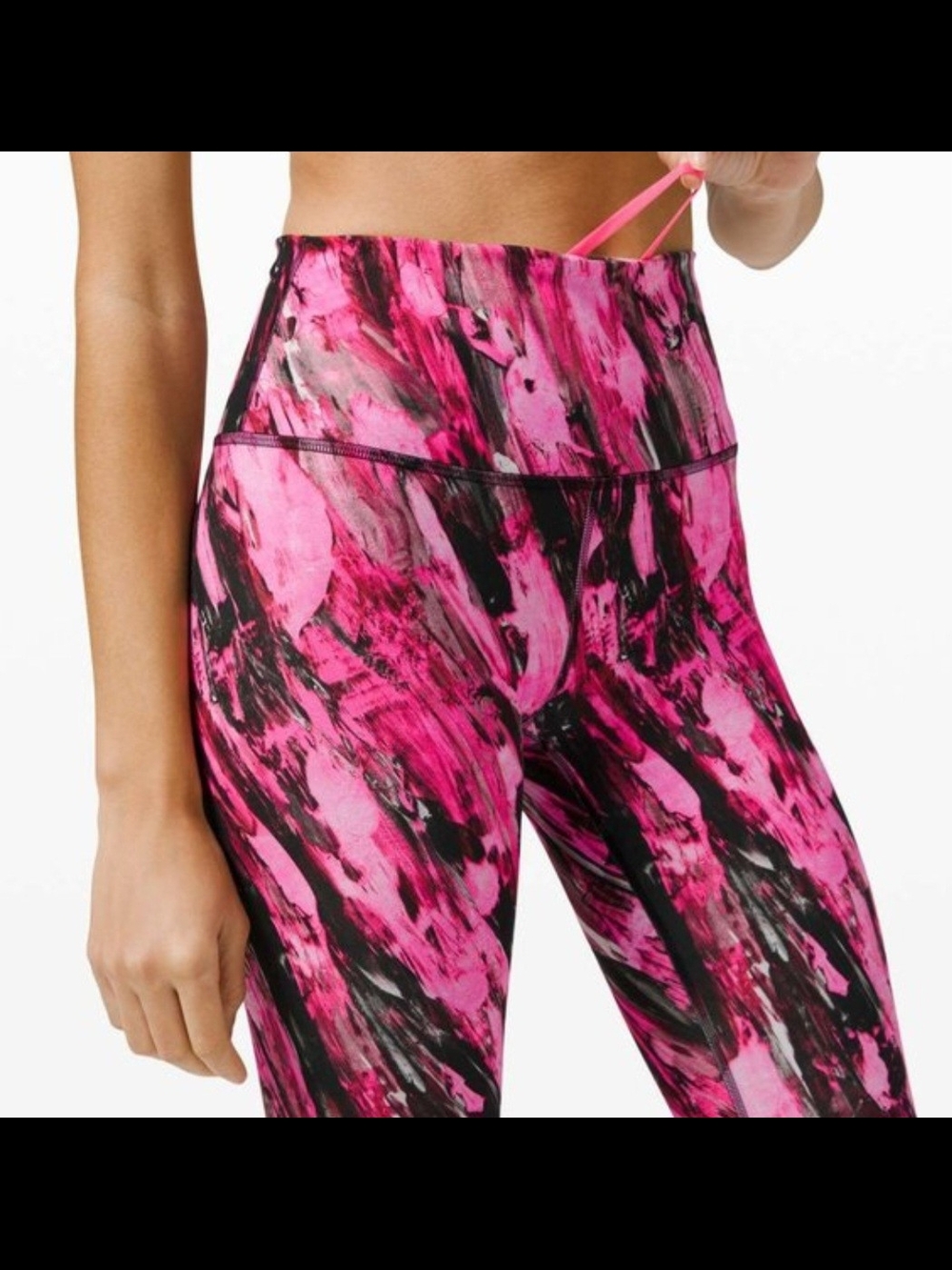 lululemon athletica Hot Pink & Black Abstract Print Capris